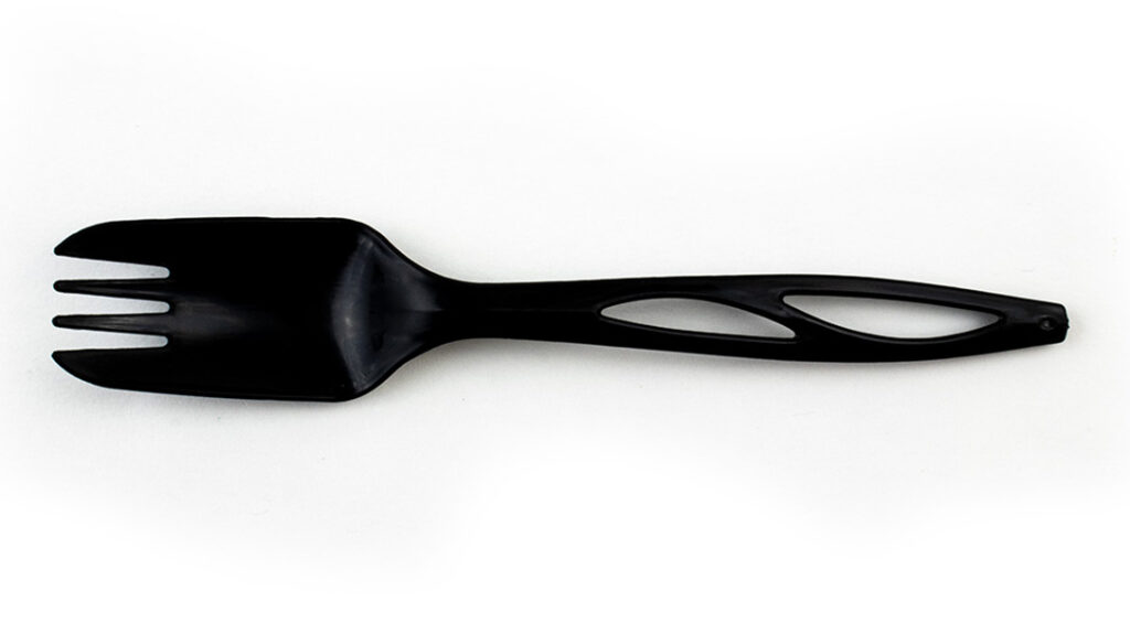 Full length view of the KFC spork. 