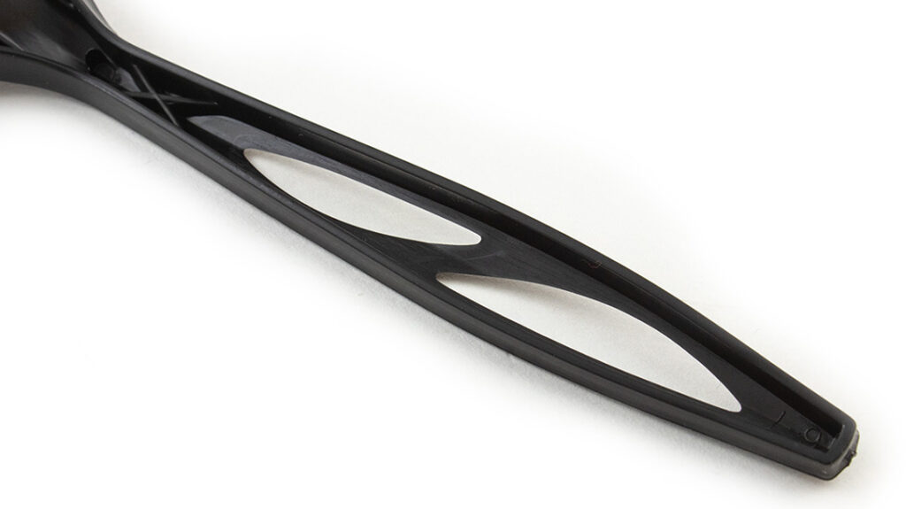 Lightening cuts for a lightweight design. 