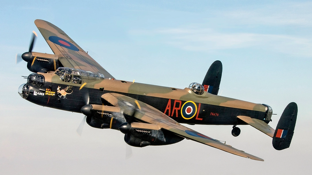 A vintage Lancaster MKII in flight.