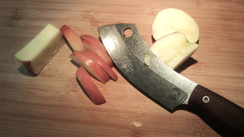 Chopping and slicing an apple for lunch was child’s play.