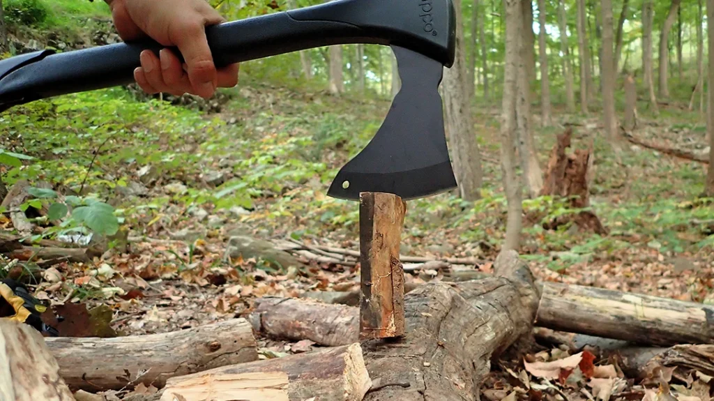 Chopping vertical pieces of wood was easy, but not the safest way, according to the author.