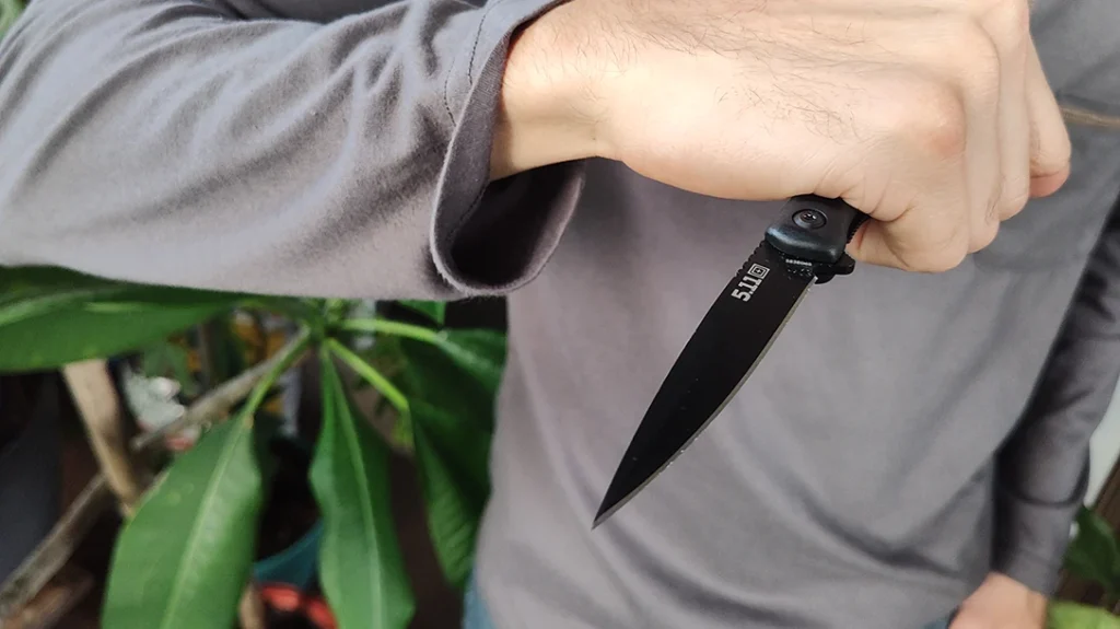 For defense, the 5.11 Tactical Flyte Elite SP offers a spear tip and streamlined body.