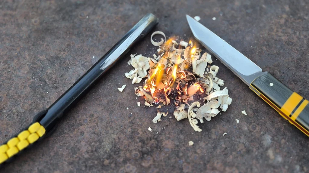 A fire was easy to make with the Hammer Down Forge Companion and a ferro rod.