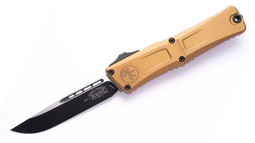 The Microtech Combat Troodon is the battleship of Microtech’s automatic knives OTF lineup.