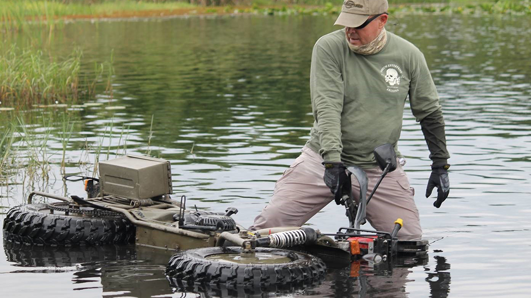 Rokon Motorcycle in water