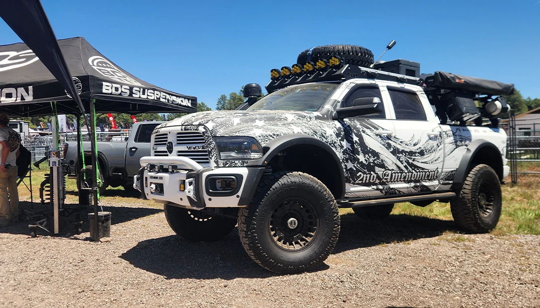 An AEV Dodge ram at Overland Expo West 2026